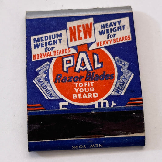 Pal Single Edge Blades For Your Beard Vintage Matchbook Cover TB8-MB3-3