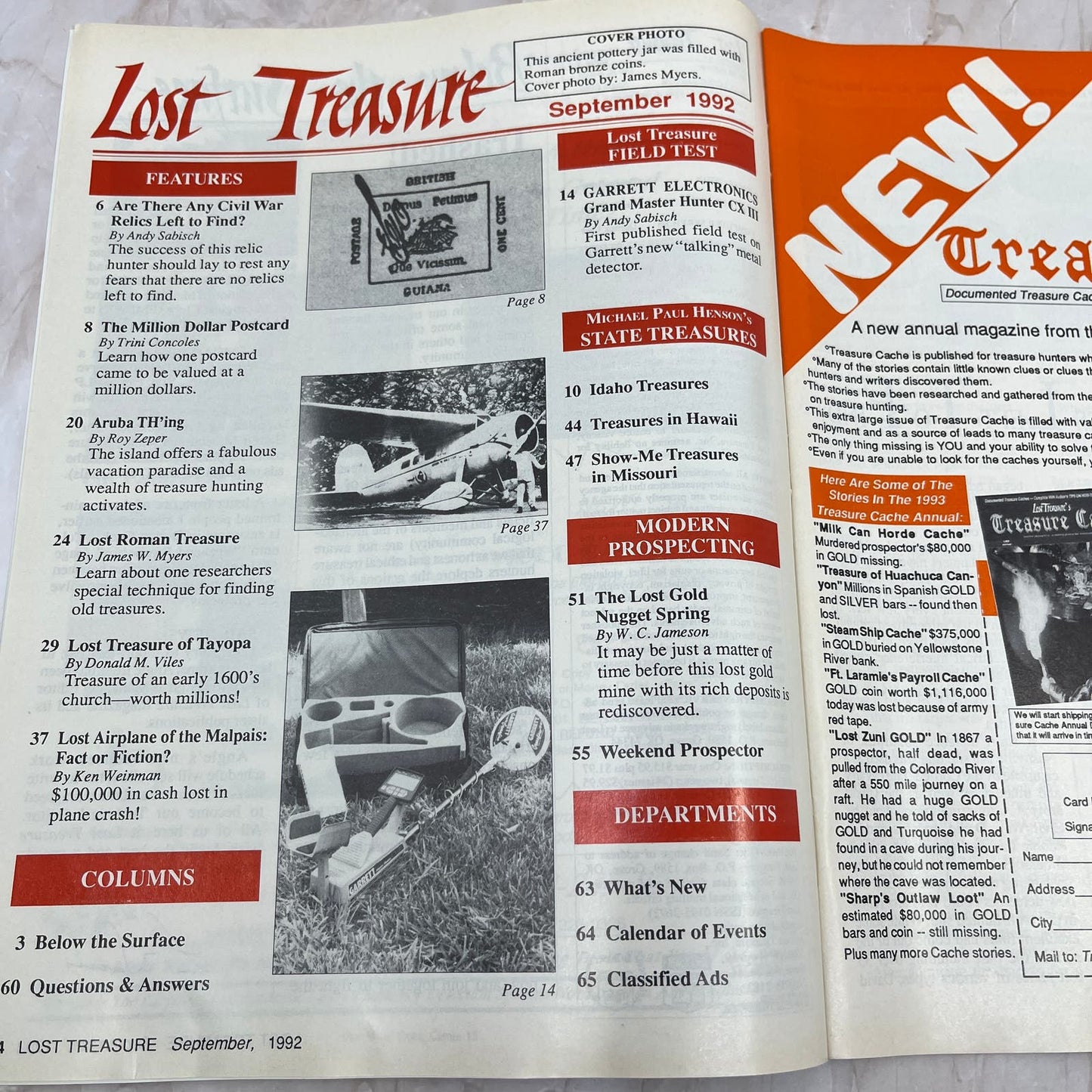 1992 Sept - Lost Treasure Magazine - Treasure Hunting Gold Prospecting M14