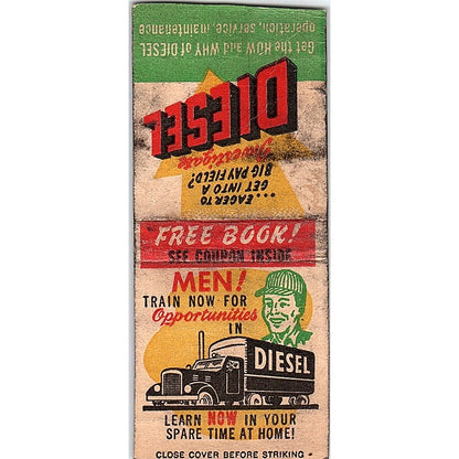 Diesel Job Opportunities Utilities Engineering Institute Matchbook Cover SC7-Y10