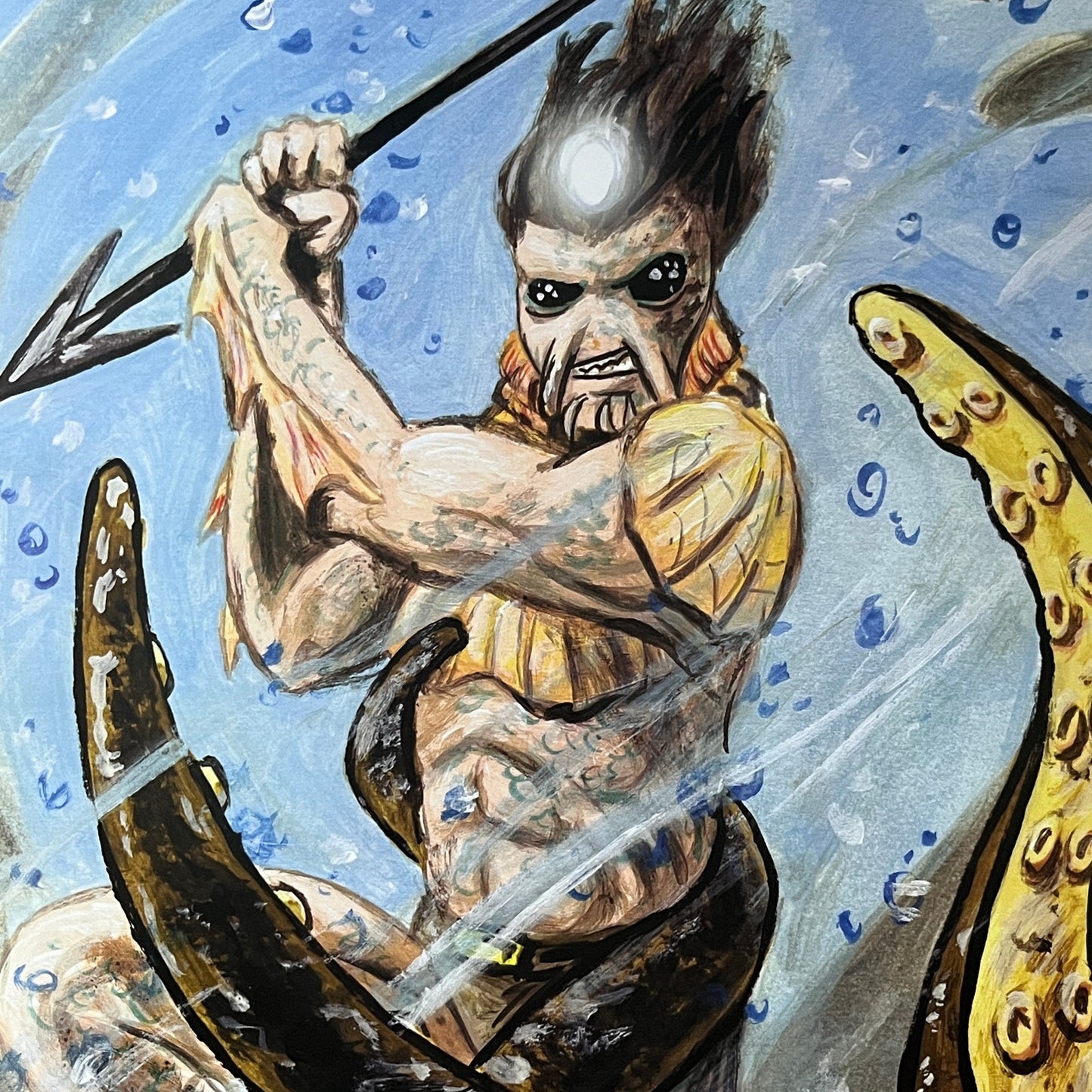Merfolk Atlantis Poseidon Merman - Ted Dastick Jr Art Poster 11x17 V7