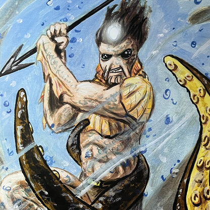 Merfolk Atlantis Poseidon Merman - Ted Dastick Jr Art Poster 11x17 V7