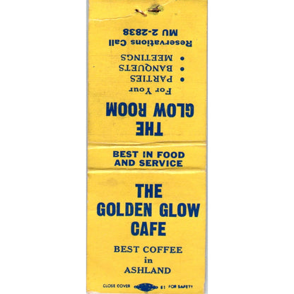 The Golden Glow Cafe Ashland WI Vintage Matchbook Cover SD4-Y12