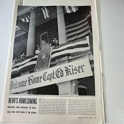 Ed Kiser Homecoming Somerset KY 2 Pages 1940s WWII Era Article V29-5