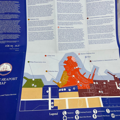 c1980 Mystic CT Seaport Fold Out Map L3-6