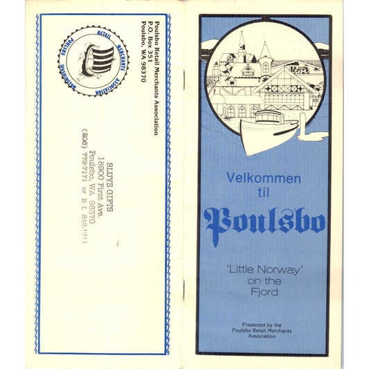 1980s Velkommen Til Poulsbo Washington Little Norway Travel Guide Book AF7-E8