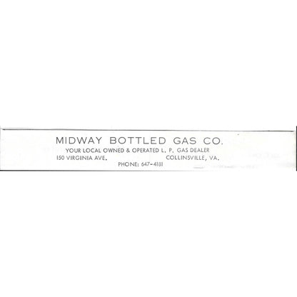 Midway Bottled Gas Co Collinsville VA 1960s Ad AG2-5