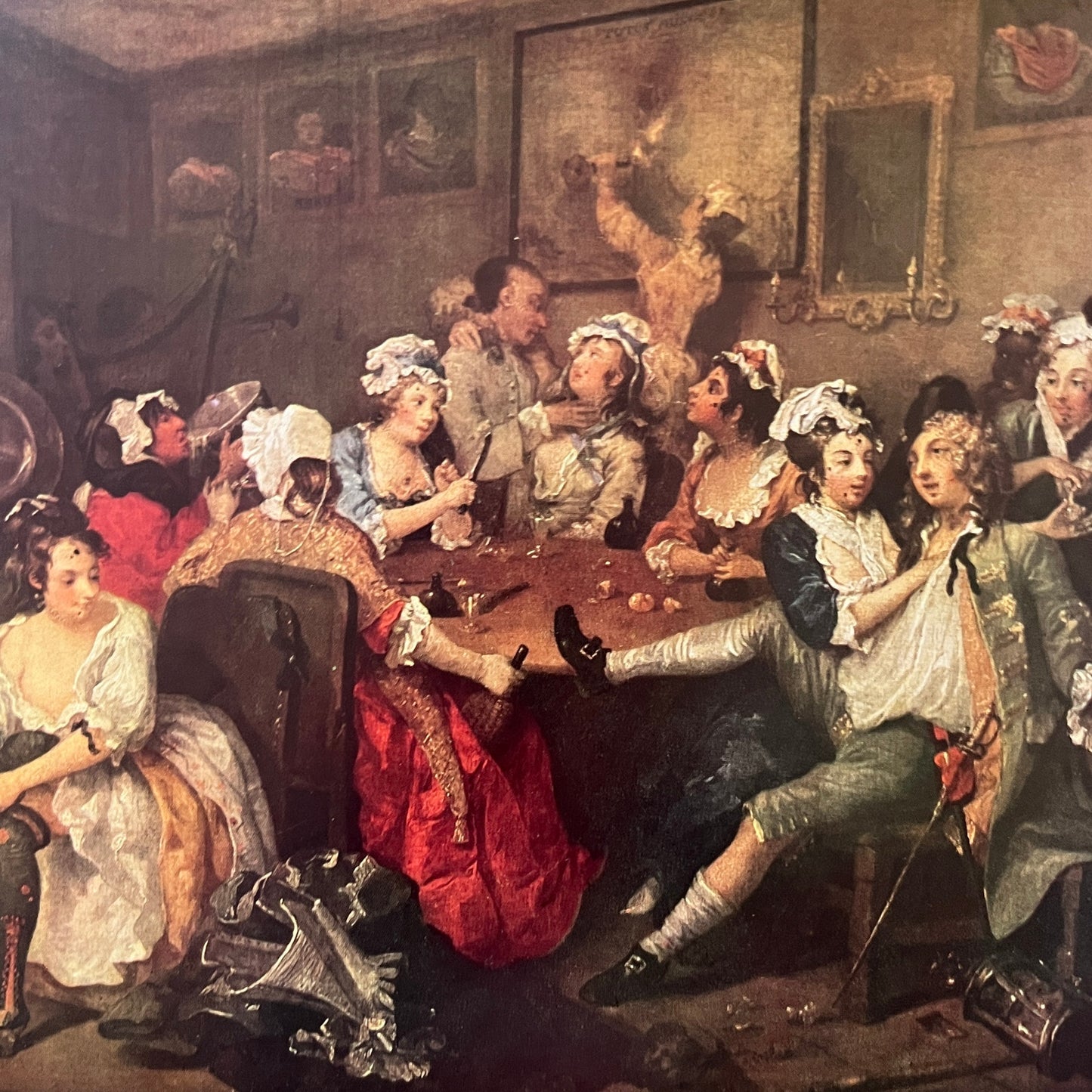 The Rake's Progress III, The Orgy - Hogarth Vintage Art Print 9x12 V5
