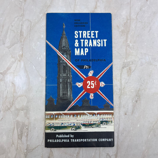 1954 Street & Transit Map of Philadelphia New and Enlarged Edition TI8-S4