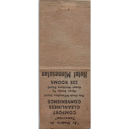 Hotel Minnesotan Minneapolis Panther Room Vintage Matchbook Cover SD4-Y13