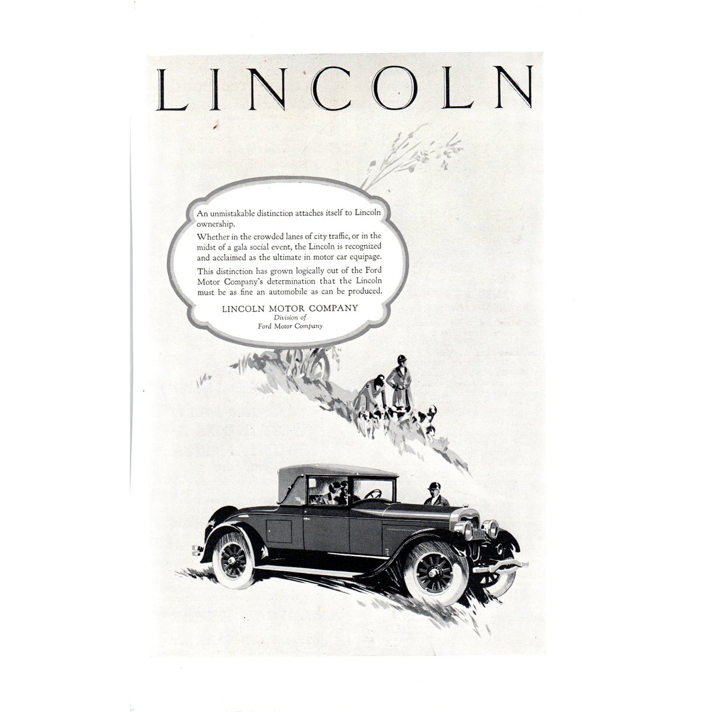 Lincoln 2 Door Sedan Automobile Car - Vintage Magazine Ad D20