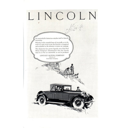 Lincoln 2 Door Sedan Automobile Car - Vintage Magazine Ad D20