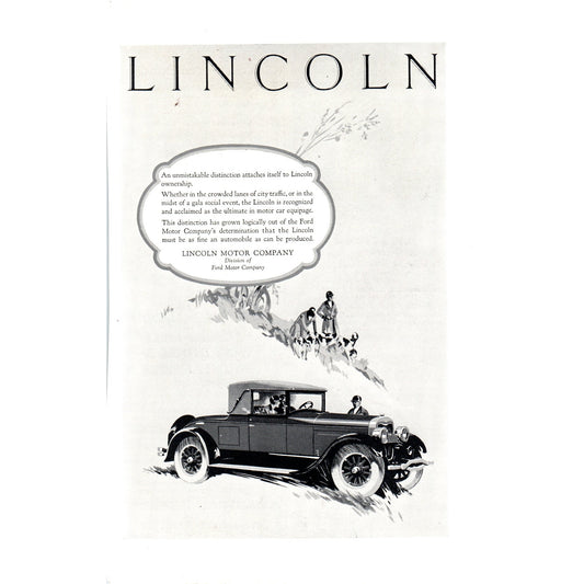 Lincoln 2 Door Sedan Automobile Car - Vintage Magazine Ad D20