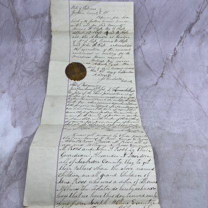 1875 Jackson Indiana Circuit Court Document With Seal Benjamin E. Ross TJ5-E1