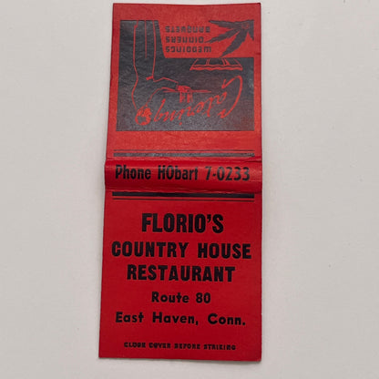 Florio's Country House Restaurant East Haven CT Vintage Matchbook Cover TB8-MB-4