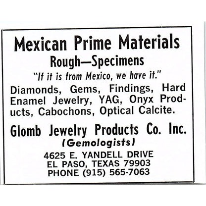 E.H. Ashley & Co Lapidary Supply Providence RI 1972 Ad AF8-M2