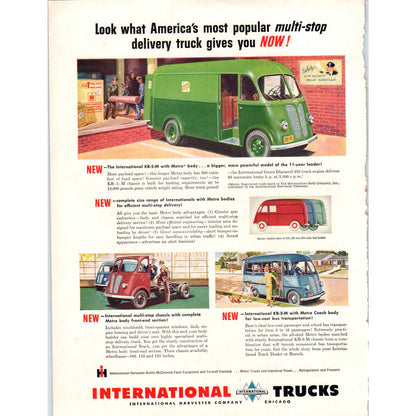 International Harvester Delivery Trucks 8x11 Vintage Magazine Advertisement D9