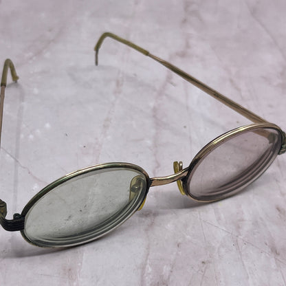 Retro Oval Metal Gold Tone Wire Rim Glasses Eyeglasses Frames TF4-G1-2