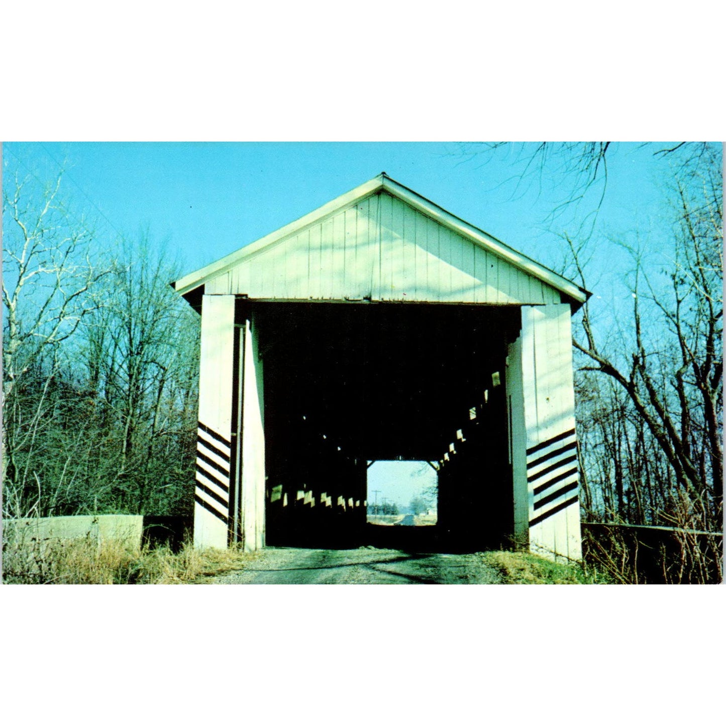 Gibson County More Bridge Potaka River IN Vintage Covered Bridge Postcard PC14