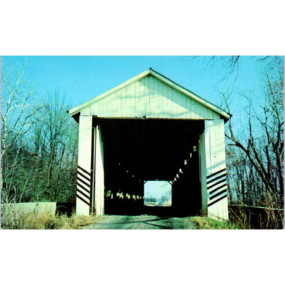 Gibson County More Bridge Potaka River IN Vintage Covered Bridge Postcard PC14