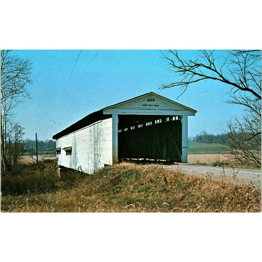 Parke County IN 3-4 Portland Mills Bridge Vintage Covered Bridge Postcard PC14