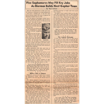 Bierman Builds MN Gophers Football Team 1935 Minneapolis Journal Article AE7-N3