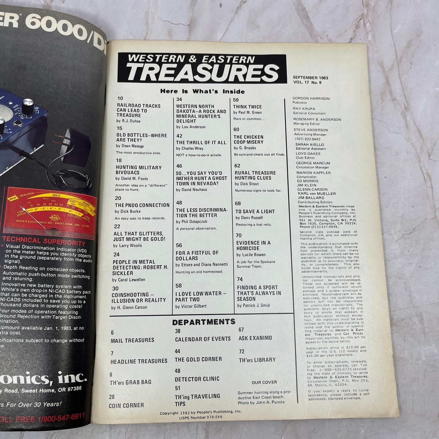 1983 Sept - Western & Eastern Treasures Magazine - Treasure Hunting Gold M13