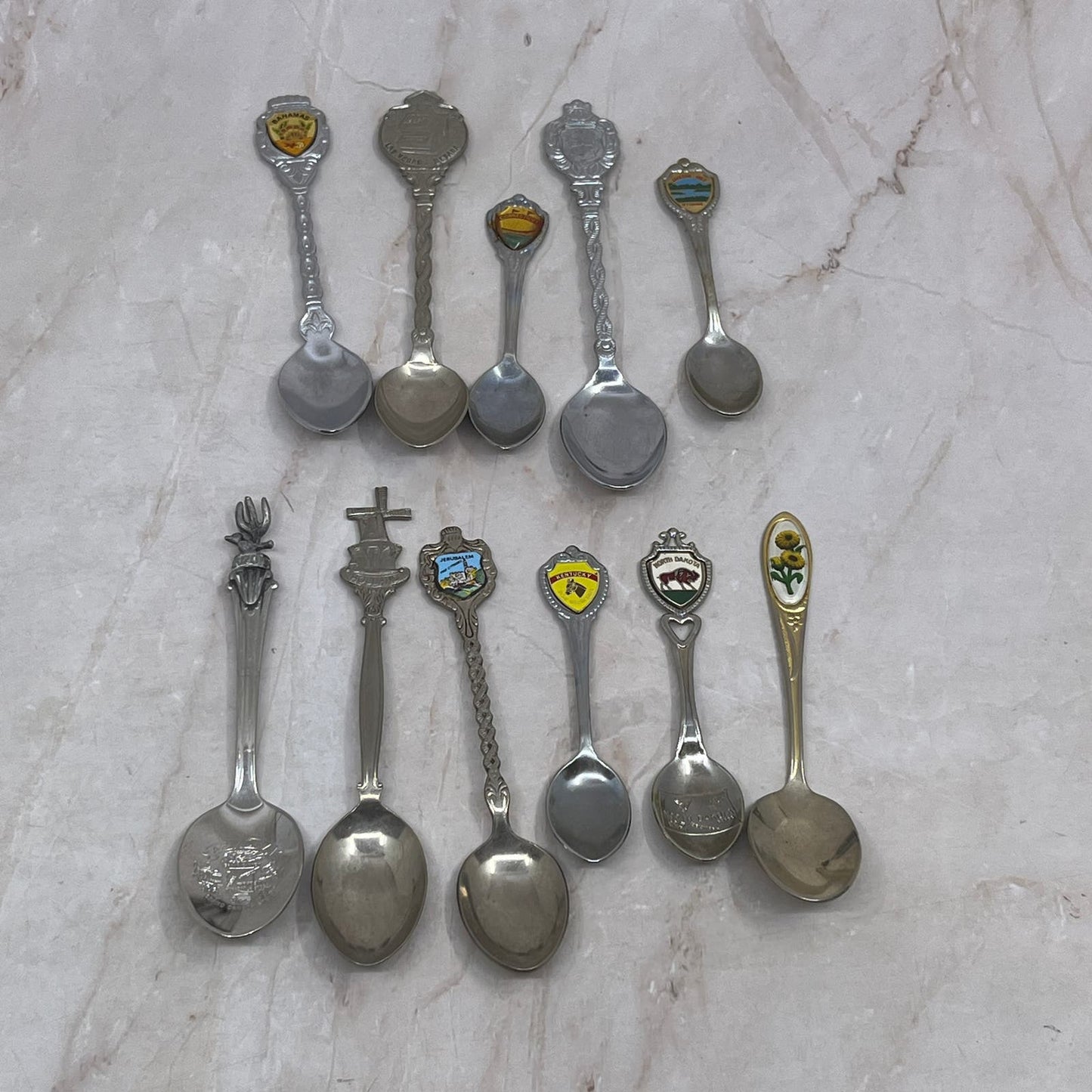 Vintage Mini Souvenir Spoon Lot of 11 Spoons TG9