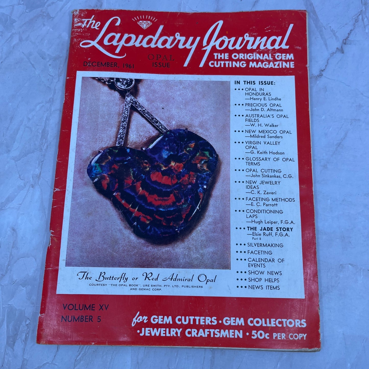 The Butterfly or Red Admiral Opal - Lapidary Journal Magazine - Dec 1961 M26