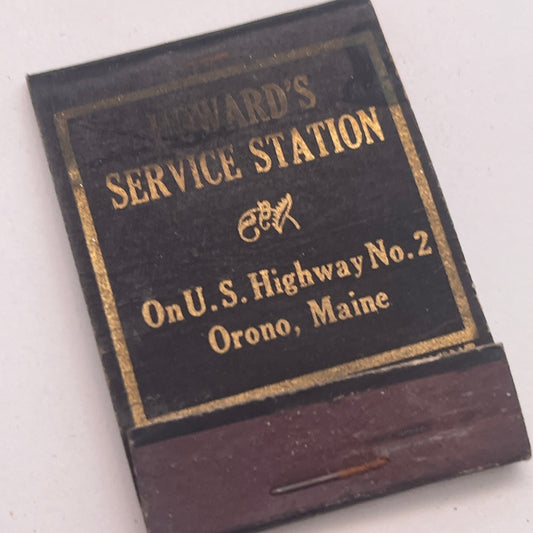 Howard's Service Station US Hwy 2 Orono ME Vintage Matchbook Cover TB8-MB2-8