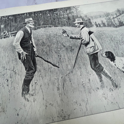 The Conciliator - Hunting Spaniel - Original 1904 A.B. Frost Art Print V14-3