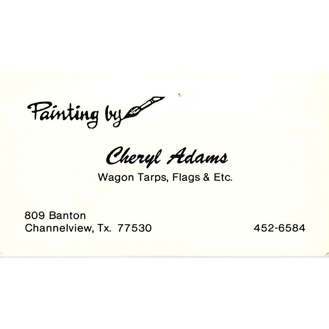 Painting by Cheryl Adams Channelview TX Vintage Business Card SE3-B12