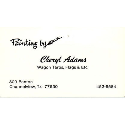 Painting by Cheryl Adams Channelview TX Vintage Business Card SE3-B12