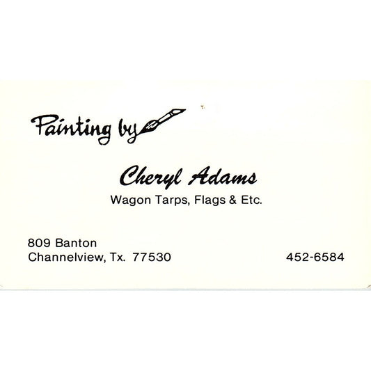 Painting by Cheryl Adams Channelview TX Vintage Business Card SE3-B12