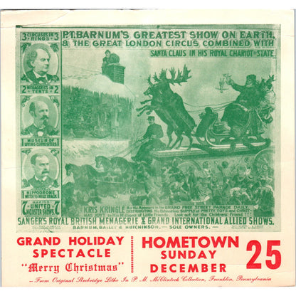 1930s Circus Advertisement Christmas Grand Holiday Spectacle 6x7 AE5