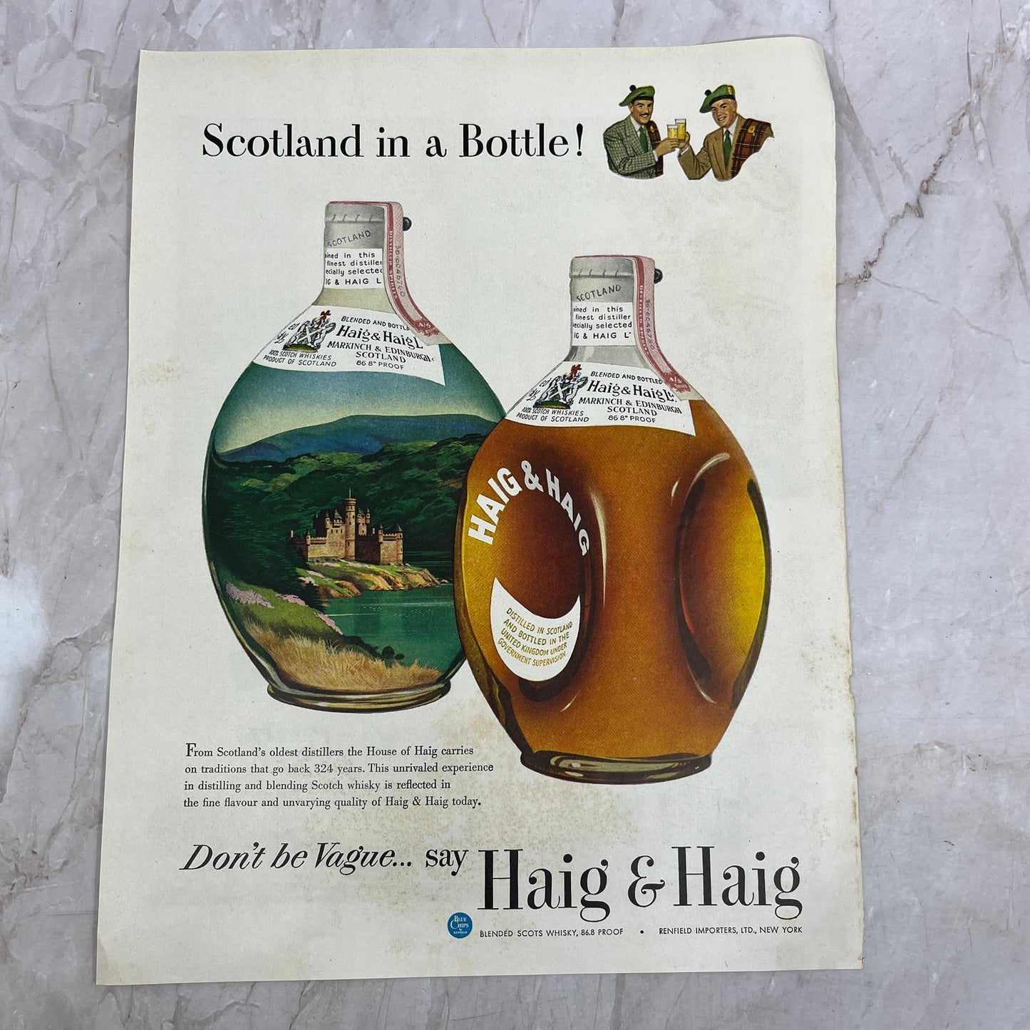 Haig & Haig Blended Scots Whiskey Renfield Importers NY 1951 Magazine Ad FL6-10