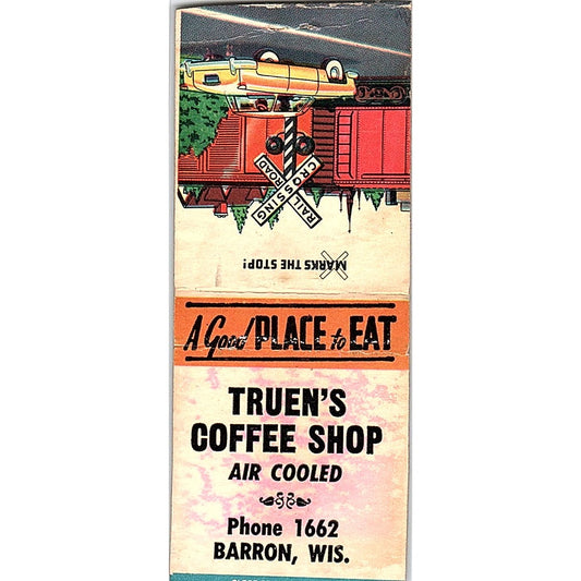 Truen's Coffee Shop Barron WI Vintage Matchbook Cover SC7-Y10