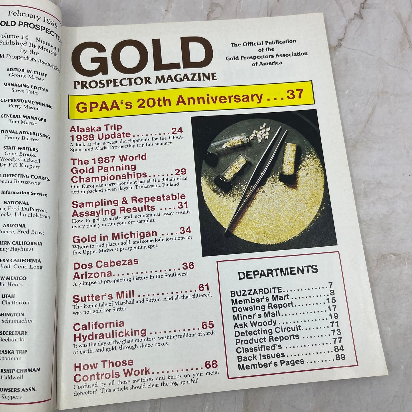 1988 Feb- Gold Prospector Treasure Hunting Magazine California Hydraulicking M20