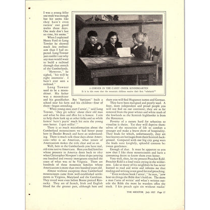 Along the Road in the Cumberlands by Stephen Sennet 4 Page Article 1927 AG3-6