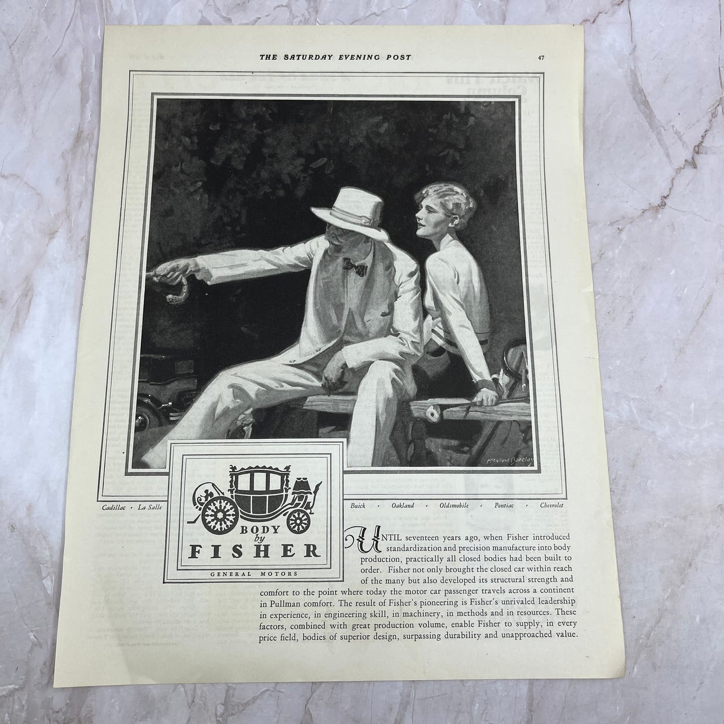 Body By Fisher General Motors 1928 Original Magazine Advertisement FL6-8