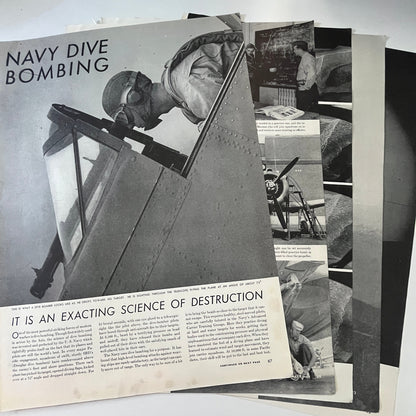 Navy Dive Bombing 5 Pages 1940s WWII Era Article V30-1
