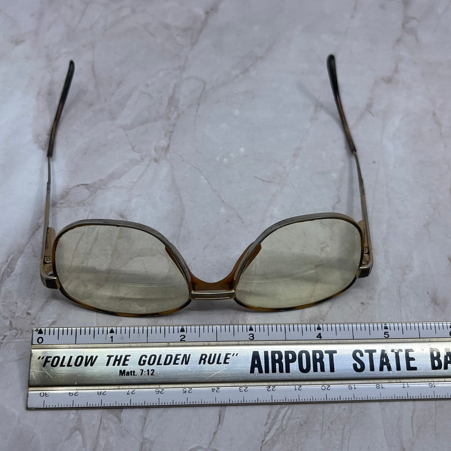 Vintage Safilo Elasta Gold Tone Thick Bridge Glasses Eyeglasses Frames TH9-G2-3