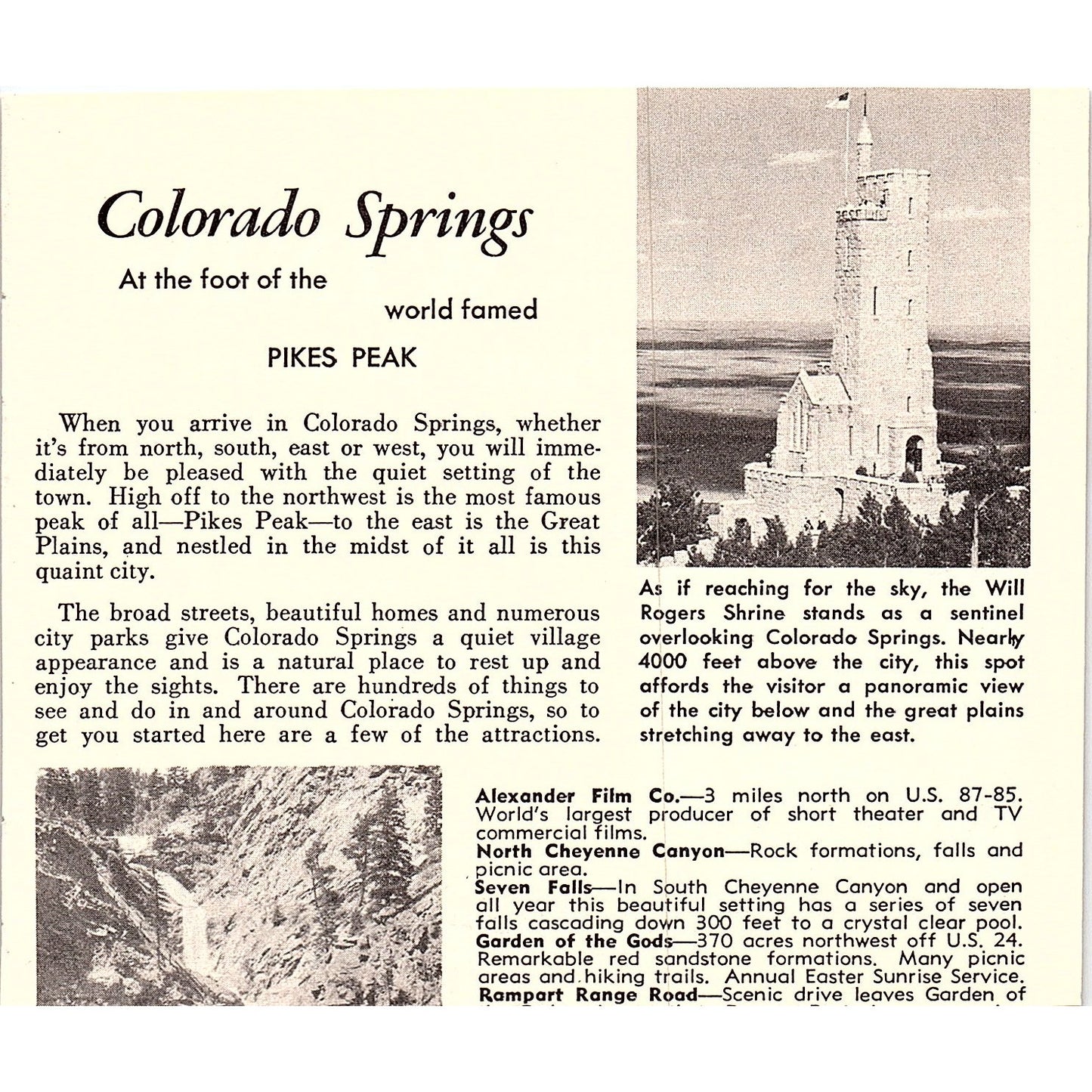Cave of the Winds and Williams Canyon Manitou Springs CO 1958 Ad AG1-H4