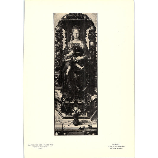 Virgin and Child - Crivelli - 1908 Litho Art Print AF4-7