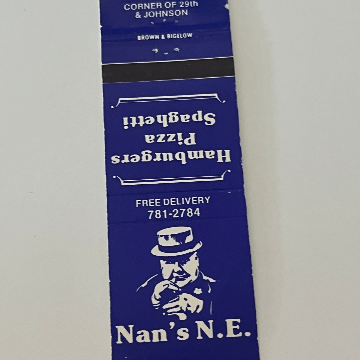 Nan's N.E. Restaurant Corner of 29th & Johnson Matchbook Cover MM5-9