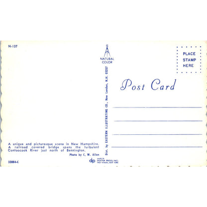 Contoocook River Bennington New Hampshire Covered Bridge Postcard PC3