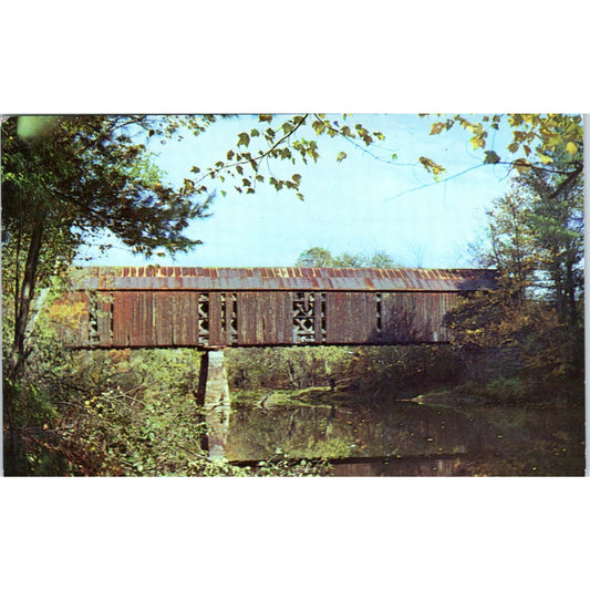 Old Covered Bridge in Swanzey New Hampshire Covered Bridge Postcard PC4