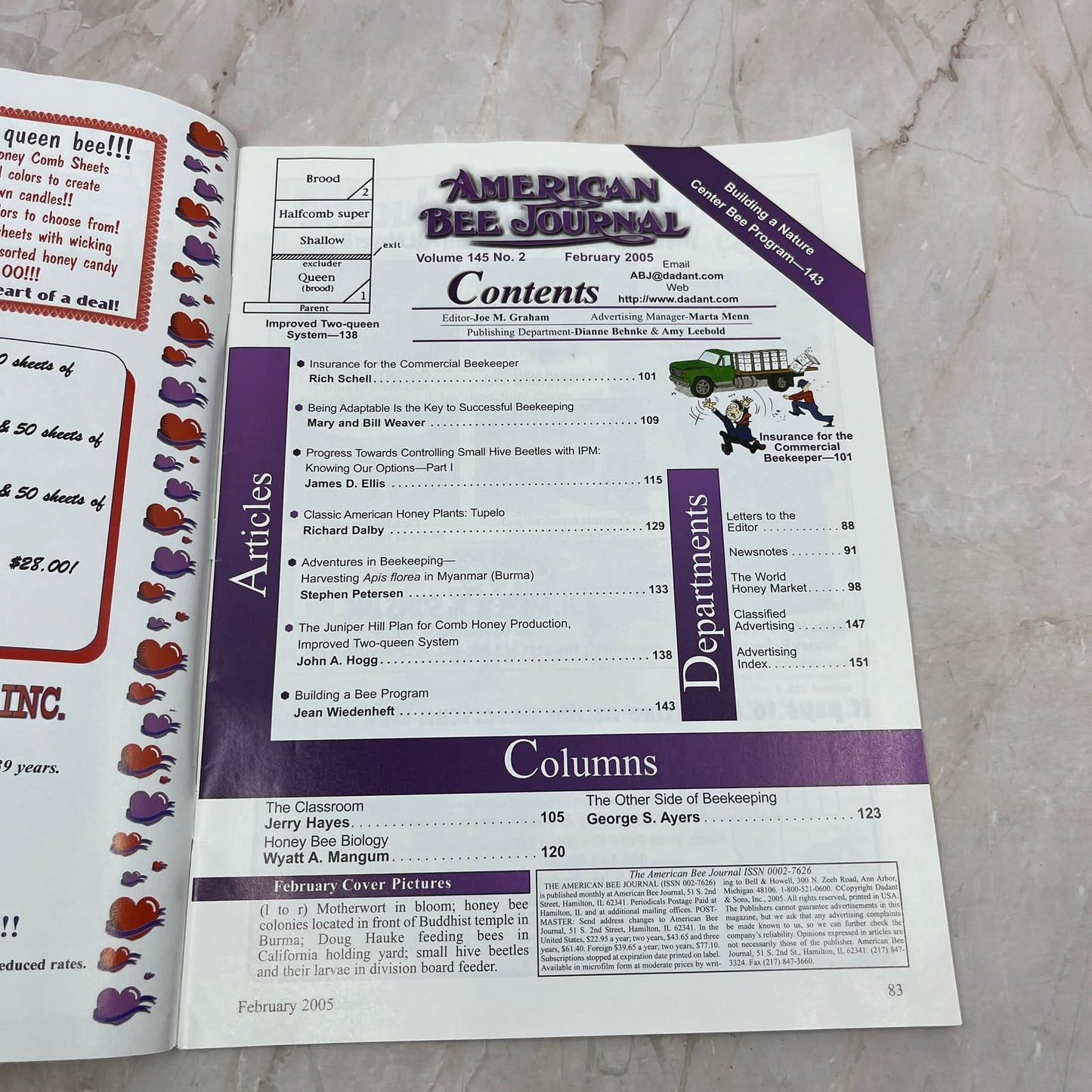 2005 Feb American Bee Journal Magazine Bees Beekeeping Honey M8