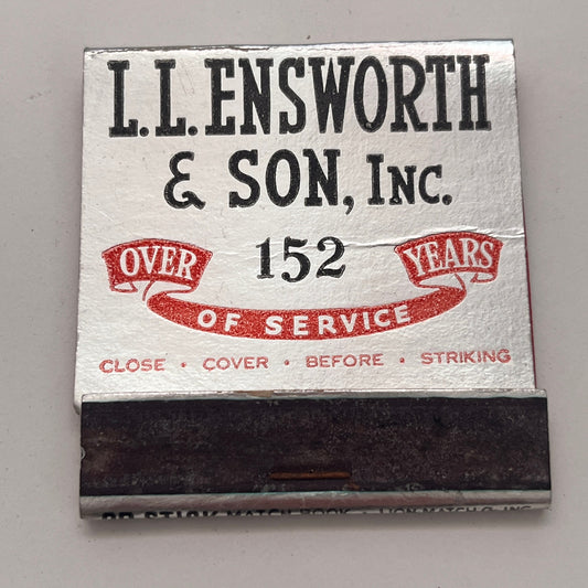 L.L. Ensworth & Son Inc Steel Hartford CT Vintage Matchbook Cover TB8-MB-5