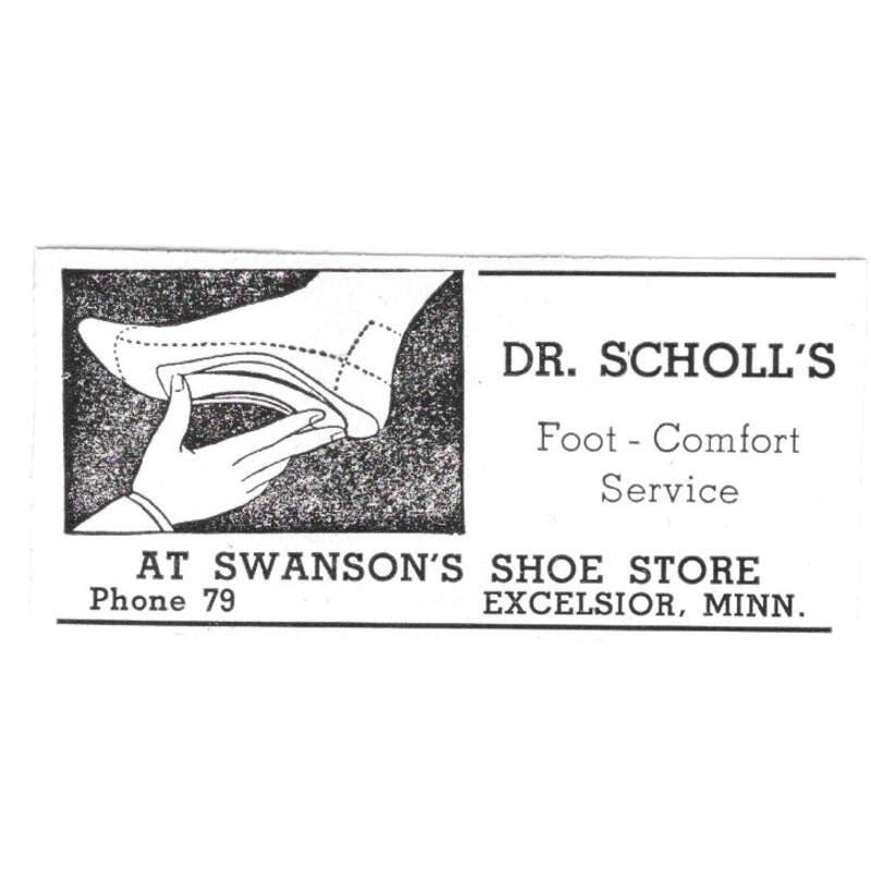 Dr. Scholls Swanson's Shoe Store Excelsior MN 1940 Magazine Ad AF1-SS5