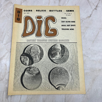 1978 Fall - DIG Eastern Treasure Hunters Magazine - Coins Bottles Gems M18